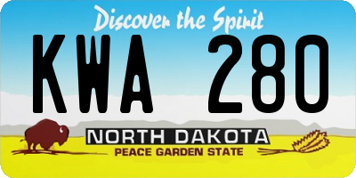 ND license plate KWA280