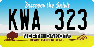ND license plate KWA323