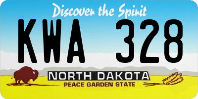 ND license plate KWA328