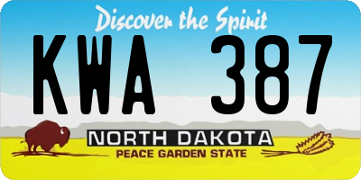 ND license plate KWA387