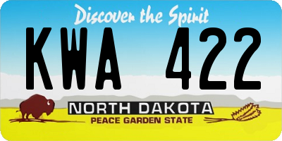 ND license plate KWA422