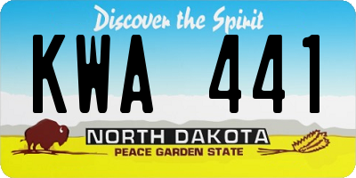 ND license plate KWA441