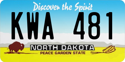 ND license plate KWA481
