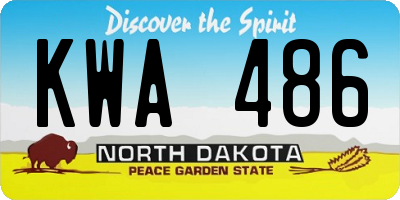ND license plate KWA486