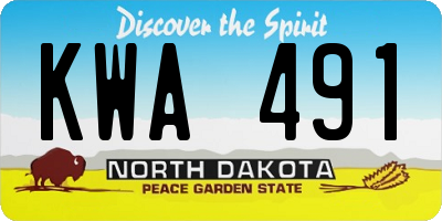 ND license plate KWA491