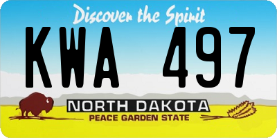 ND license plate KWA497