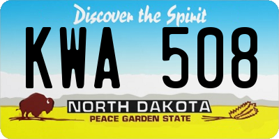 ND license plate KWA508