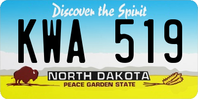 ND license plate KWA519