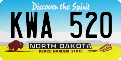 ND license plate KWA520