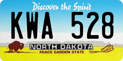 ND license plate KWA528