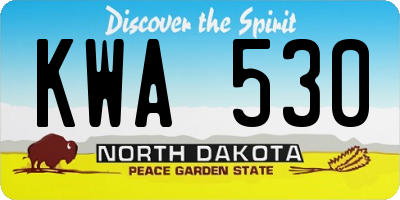 ND license plate KWA530