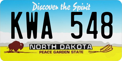 ND license plate KWA548
