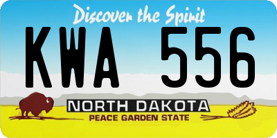 ND license plate KWA556