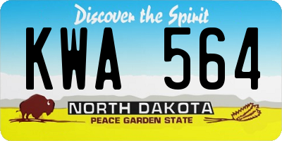 ND license plate KWA564