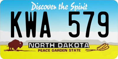 ND license plate KWA579