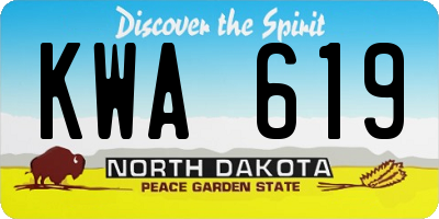 ND license plate KWA619