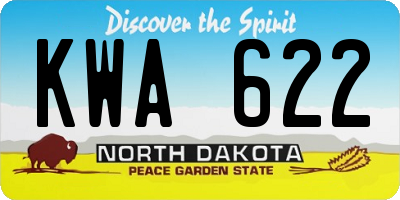 ND license plate KWA622