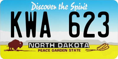 ND license plate KWA623