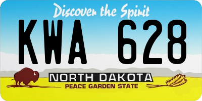 ND license plate KWA628