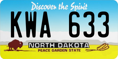 ND license plate KWA633
