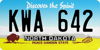 ND license plate KWA642