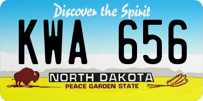 ND license plate KWA656