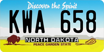 ND license plate KWA658