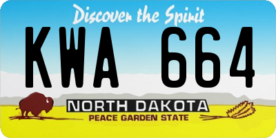 ND license plate KWA664