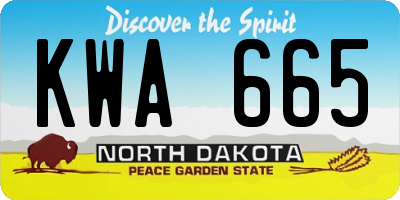 ND license plate KWA665