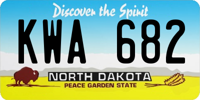 ND license plate KWA682