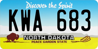 ND license plate KWA683