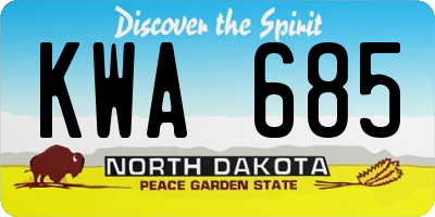 ND license plate KWA685