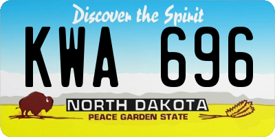ND license plate KWA696