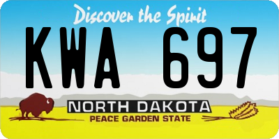 ND license plate KWA697