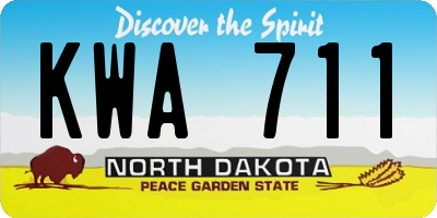 ND license plate KWA711