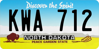 ND license plate KWA712