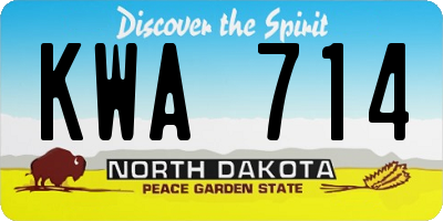 ND license plate KWA714