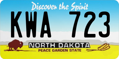 ND license plate KWA723
