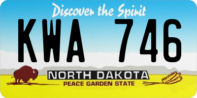 ND license plate KWA746