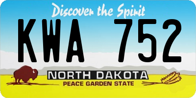 ND license plate KWA752