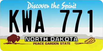 ND license plate KWA771