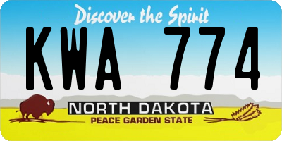 ND license plate KWA774