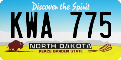 ND license plate KWA775