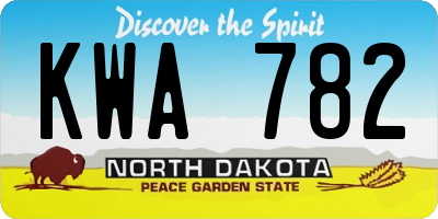 ND license plate KWA782