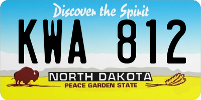ND license plate KWA812