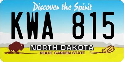 ND license plate KWA815