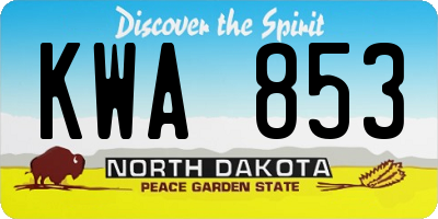 ND license plate KWA853