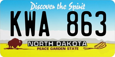 ND license plate KWA863
