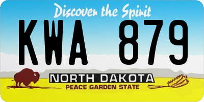 ND license plate KWA879