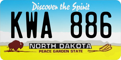 ND license plate KWA886